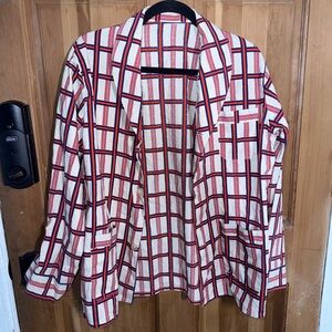 Vintage Made in France Cotton Windowpane Blazer – Ref 8002 – Size 4